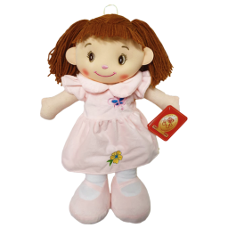 Papusa material textil RCO, Roz pal, 50 cm, +18luni