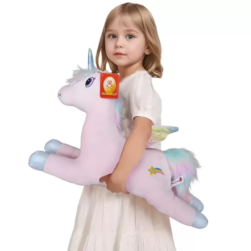 Unicorn Curcubeu din plus catifelat, 60 cm, +3 ani