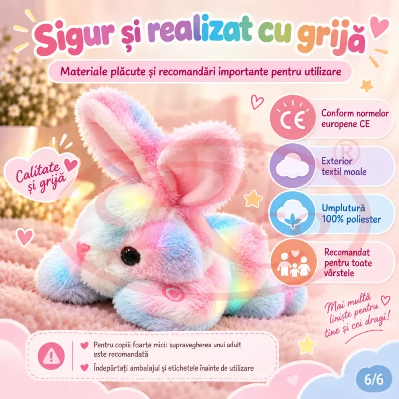 Iepuras de Plus cu Lumini LED, 33 cm