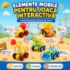 Set 5 Masinute de Constructie pentru Copii, Betoniera, Basculanta, Excavator, Automacara si Buldozer, Vehicule de Santier, 3+ Ani