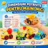 Set 5 Masinute de Constructie pentru Copii, Betoniera, Basculanta, Excavator, Automacara si Buldozer, Vehicule de Santier, 3+ Ani