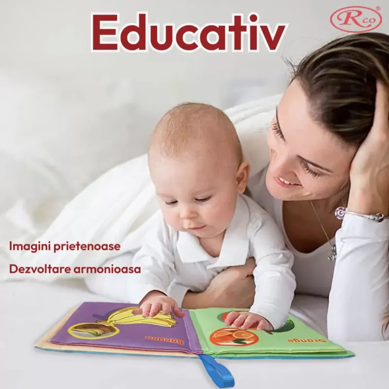 Set jucarii zornaitoare si carti senzoriale cu forme inovatoare, texturi diferite, multicolore, 14 buc, + 3-6 luni