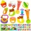 Set jucarii zornaitoare si carti senzoriale cu forme inovatoare, texturi diferite, multicolore, 14 buc, + 3-6 luni