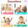 Set jucarii zornaitoare si carti senzoriale cu forme inovatoare, texturi diferite, multicolore, 14 buc, + 3-6 luni