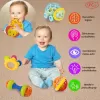 Set 4 Jucarii zornaitoare cu forme inovatoare, texturi diferite, pentru dentitie si motricitate, multicolore