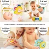 Set 4 Jucarii zornaitoare cu forme inovatoare, texturi diferite, pentru dentitie si motricitate, multicolore