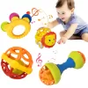 Set 4 Jucarii zornaitoare cu forme inovatoare, texturi diferite, pentru dentitie si motricitate, multicolore