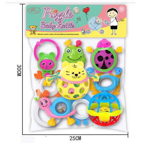 Set jucarii zornaitoare cu forme inovatoare, texturi diferite, multicolore, 11 buc, + 3 luni
