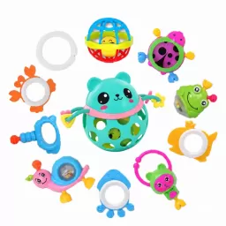 Set zornaitori senzoriale RCO pentru bebelusi, 11 piese, ABS si silicon, 3 luni+