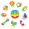 Set Jucarii Zornaitoare cu forme inovatoare, texturi diferite, multicolore, 10 buc, +3luni