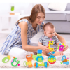 Set Jucarii Zornaitoare cu forme inovatoare, texturi diferite, multicolore, 10 buc, +3luni
