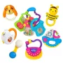Set jucarii zornaitoare dragalase cu forme inovatoare, multicolore, 7 buc, + 3 luni