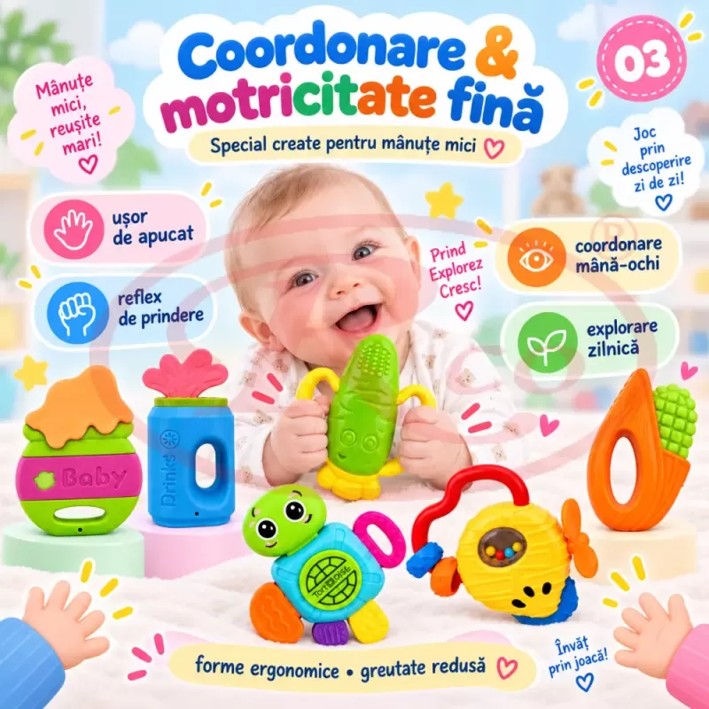 Set pentru dentitie, coordonare si dezvoltarea reflexului de apucare