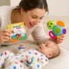 Set jucarii senzoriale pentru bebelusi cu 6 zornaitori si 3 carti senzoriale, 9 bucati