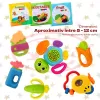 Set jucarii senzoriale pentru bebelusi cu 6 zornaitori si 3 carti senzoriale, 9 bucati