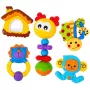 Set jucarii zornaitoare cu forme inovatoare, multicolore, 5 buc, + 3 luni