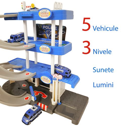 Set de joaca - parcare etajata trei nivele, Echipaj Politie