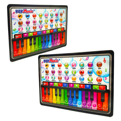 Jucarie muzicala, mini orga pentru copii, cu ecran plat, in limba engleza,cu functii multiple, 25x19 cm