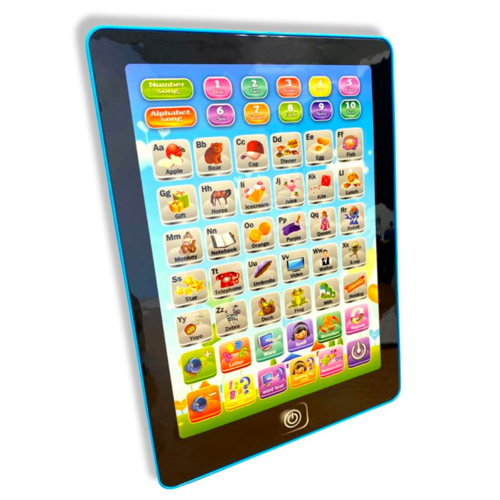 Tableta interactiva si educativa pentu copii, cu ecran plat, in limba engleza,cu functii multiple, 17x20 cm