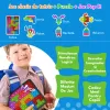 Joc clasic de tetris+Puzzle+Joc Pop It cu 24 de piese multicolore din silicon, 3+ani,