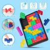 Joc clasic de tetris+Puzzle+Joc Pop It cu 24 de piese multicolore din silicon, 3+ani,
