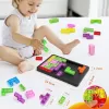 Joc clasic de tetris+Puzzle+Joc Pop It cu 24 de piese multicolore din silicon, 3+ani,