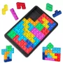 Joc clasic de tetris+Puzzle+Joc Pop It cu 24 de piese multicolore din silicon, 3+ani,