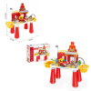 Set masuta multifunctionala Fire Station cu 55 cuburi de constructie, 44.5x49x20 cm