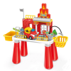 Set masuta multifunctionala Fire Station cu 55 cuburi de constructie, 44.5x49x20 cm