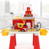 Set masuta multifunctionala Fire Station cu 55 cuburi de constructie, 44.5x49x20 cm