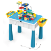 Set masuta multifunctionala si scaunel, cuburi de constructie, 125 piese, 65 x 68 x 35 cm