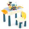 Set masuta multifunctionala si scaunel, cuburi de constructie, 125 piese, 65 x 68 x 35 cm