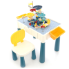Set masuta multifunctionala si scaunel, cuburi de constructie, 125 piese, 65 x 68 x 35 cm