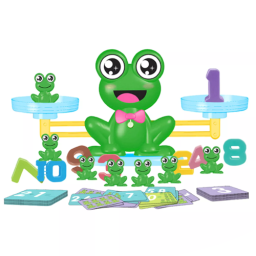 Jucarie educativa si interactiva STEM, Broscuta cu balanta, numere si concepte matematice, 63 de piese, 26.5x12x9.5 cm, din ABS, +5 ani