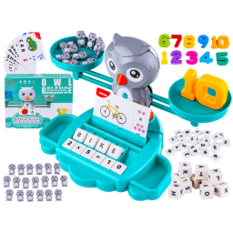 Jucarie educativa si interactiva STEM, Bufnita cu balanta, numere si concepte matematice, 26.5x16x19 cm, din ABS, +6 ani