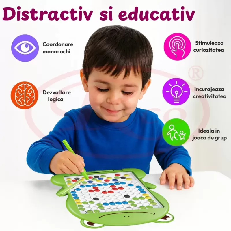 Mozaic Clasic Magnetic Board cu 20 Modele – Joc Creativ si Educativ Broscuta