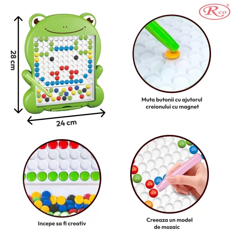 Mozaic Clasic Magnetic Board cu 20 Modele – Joc Creativ si Educativ Broscuta