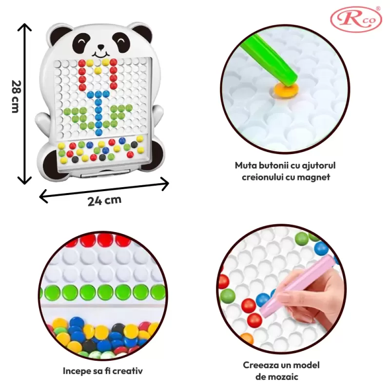Mozaic Clasic Magnetic Board cu 20 Modele – Joc Creativ si Educativ Panda