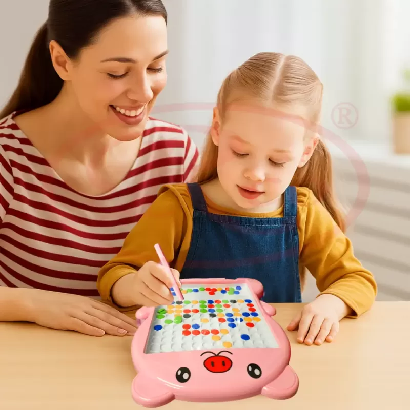 Mozaic Clasic Magnetic Board cu 20 Modele – Joc Creativ si Educativ Porcusor