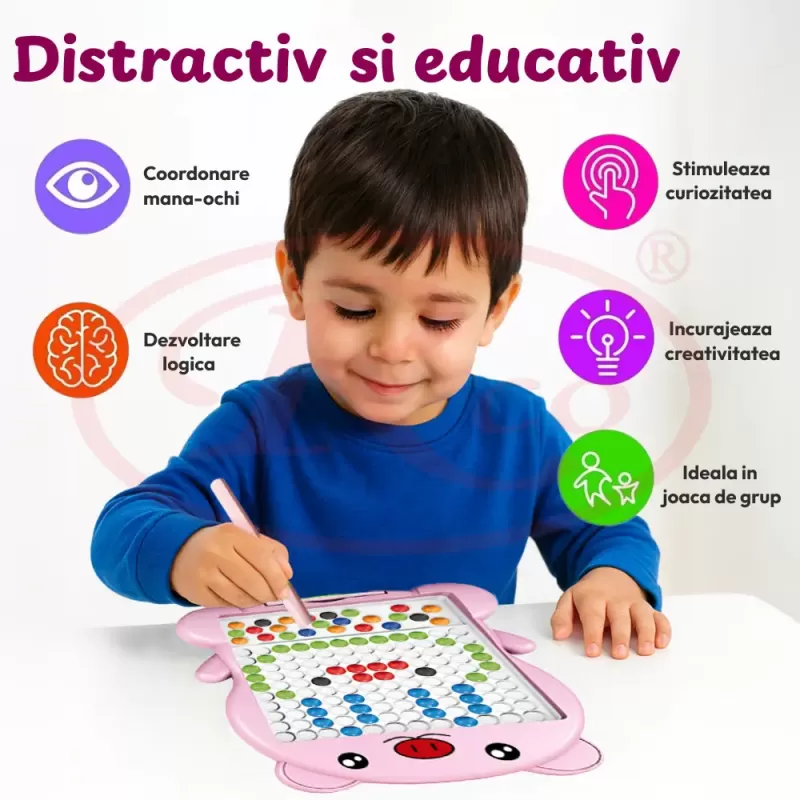 Mozaic Clasic Magnetic Board cu 20 Modele – Joc Creativ si Educativ Porcusor