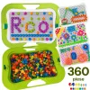 Joc creativ mozaic cu 360 pioneze, 7 culori, trei dimensiuni a pieselor, cutie de depozitare din plastic, 3+ ani, Verde