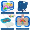Joc creativ mozaic cu 360 pioneze, 7 culori, trei dimensiuni a pieselor, cutie de depozitare din plastic, 3+ ani, Albastru