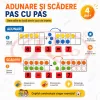 Set educational magnetic pentru matematica cu 5 planse, 50 jetoane colorate si 27 numere si simboluri