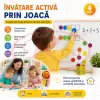 Set educational magnetic pentru matematica cu 5 planse, 50 jetoane colorate si 27 numere si simboluri