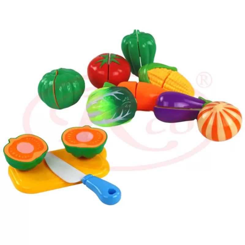 Set jucarii pentru copii cos cu legume de taiat, ,12 piese