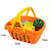 Set jucarii pentru copii cos cu fructe si legume de taiat, Super Market,14 piese