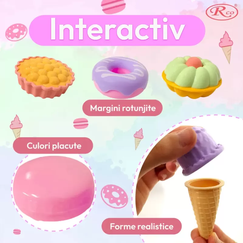Set de Joaca Cofetarie – 12 Piese Dulci si Colorate pentru Copii