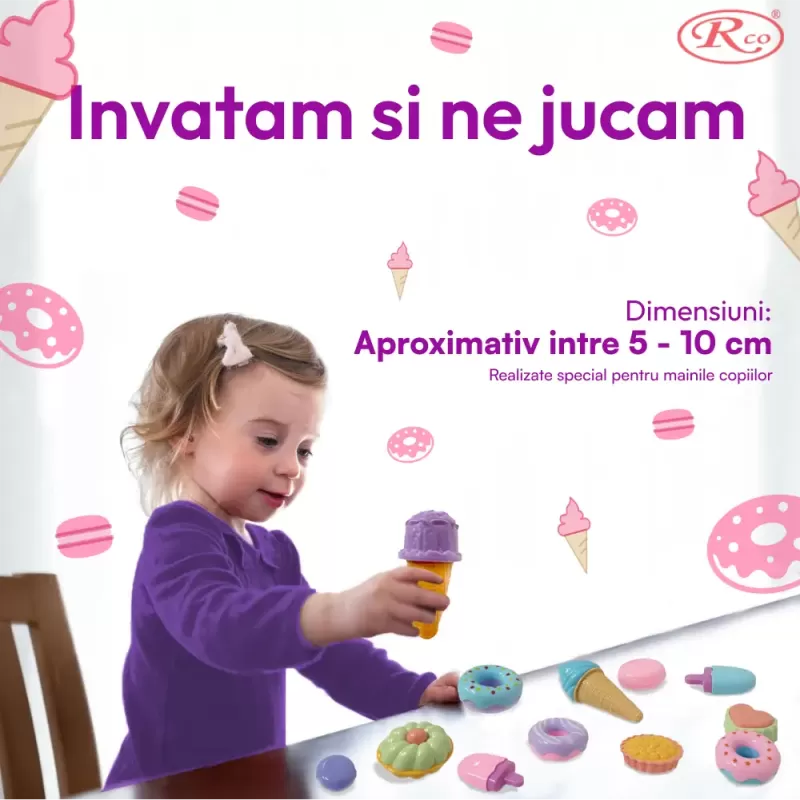 Set de Joaca Cofetarie – 12 Piese Dulci si Colorate pentru Copii