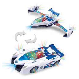 Jucarie transformabila masina politie /avion, cu lumini si sunete, + 3 ani, 25.4 x 11 x 9 cm