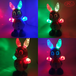 Jucarie Interactiva muzicala, cu lumini multicolore, Iepurasul Dansator, 24x14 cm, 3+ ani